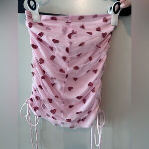 Beginning Boutique Pink Mini Skirt with Hearts